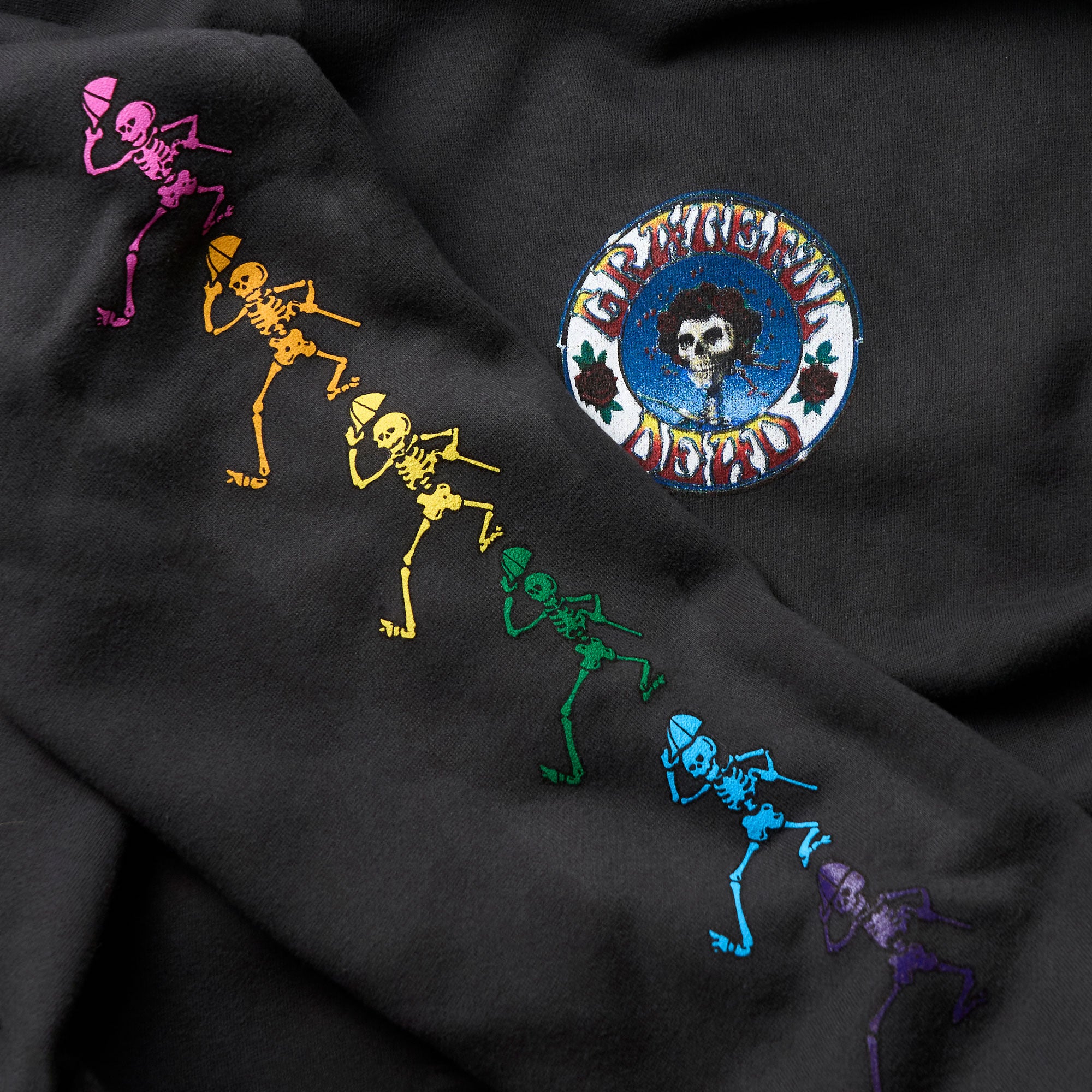 Boston Scally The Grateful Dead Dancing Skeleton Hoodie - Black