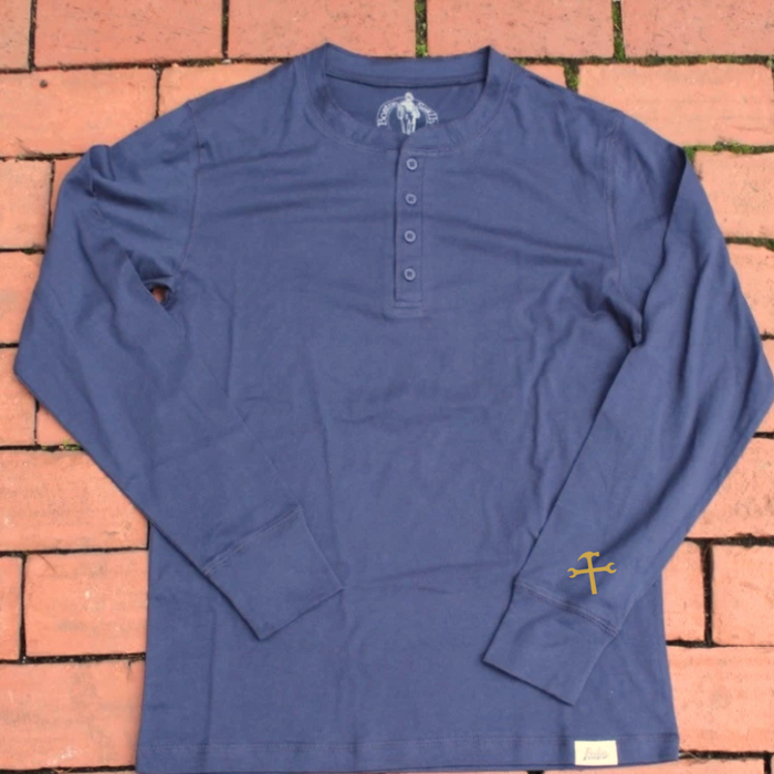 Boston Scally The Worker Henley - Blue - featured image