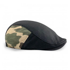 The Responder Military Single Panel Boston Scally Cap - Black & Camo - featured image
