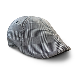 The Plaid Trainer Boston Scally Cap - Light Grey & Black - featured image