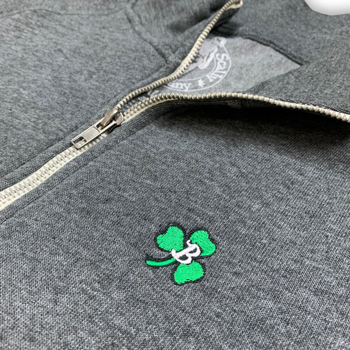 Boston Scally The Shamrock 1/4 Zip-Up Pullover - Charcoal Grey - alternate image