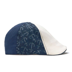 The Cape Codder Patchwork Boston Scally Cap - Marine Blue and White Sand - alternate image 8