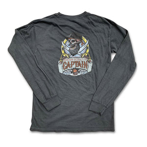 Boston Scally The Captain Long Sleeve Pocket Tee T-Shirt - Black Pearl - featured image