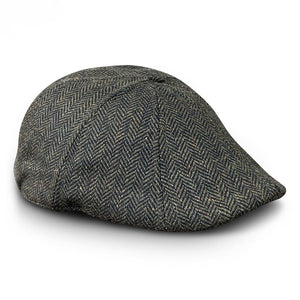 The Peaky Boston Scally Cap - Dark Olive Green Herringbone - featured image