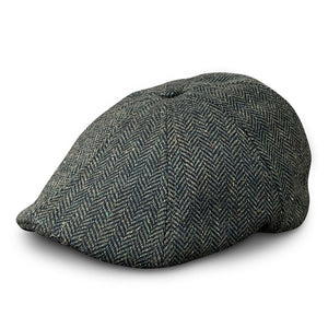 The Peaky Boston Scally Cap - Dark Olive Green Herringbone - alternate image 2