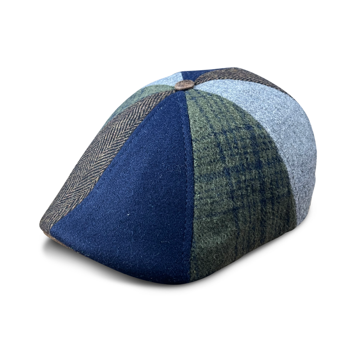 The Gridiron Boston Scally Cap - Blue Patchwork - featured image