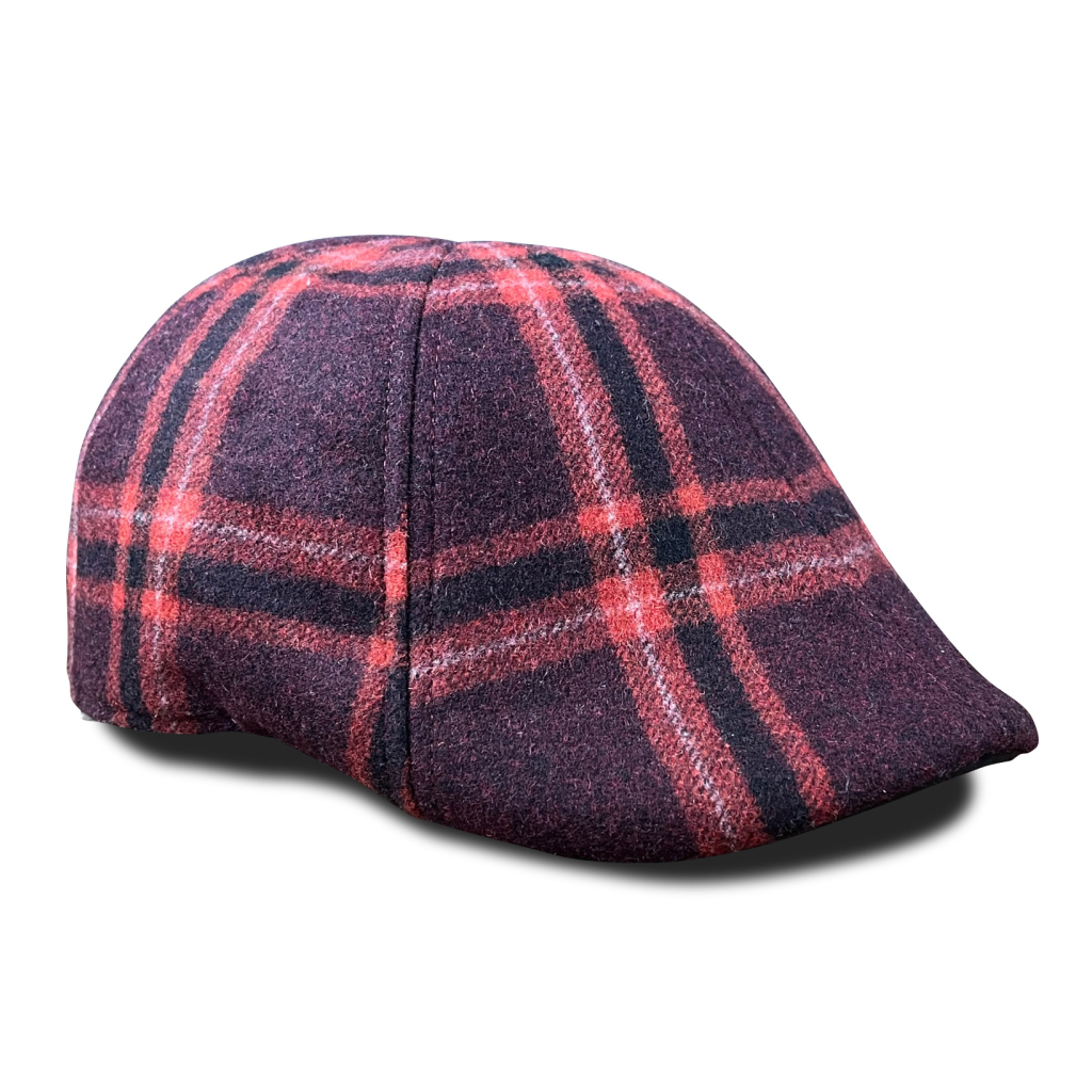 Red plaid flat cap hotsell