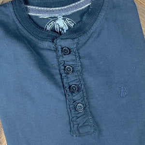 Boston Scally The Long Sleeve Henley - Dusk Navy - alternate image 2