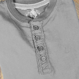Boston Scally The Long Sleeve Henley - Heather Grey - alternate image 2