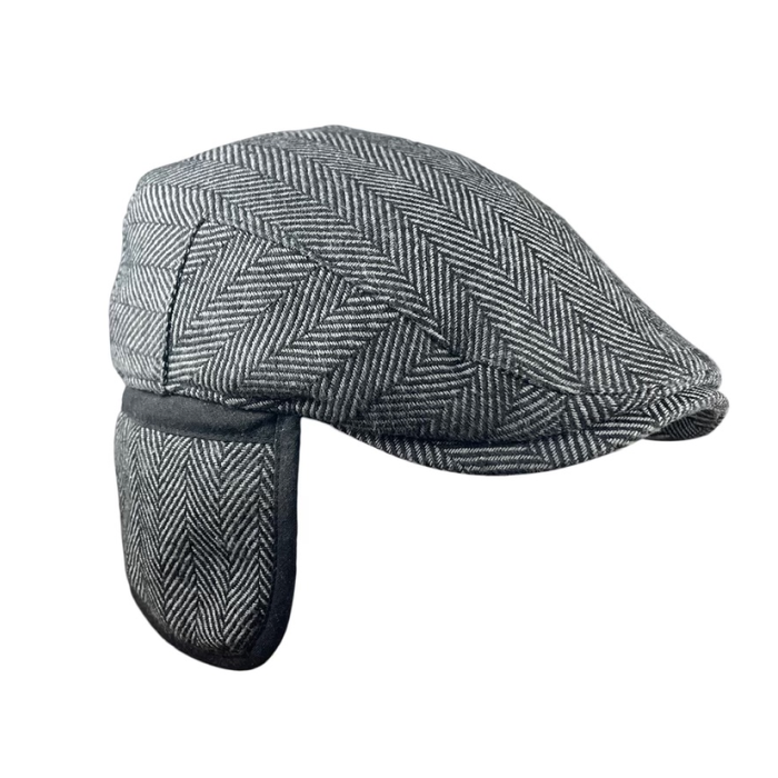 The Flap Cap Boston Scally Cap - Grey Herringbone - featured image