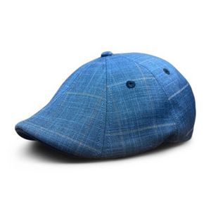 The 8-Panel Plaid Trainer Boston Scally Cap - Blue Plaid - alternate image 2