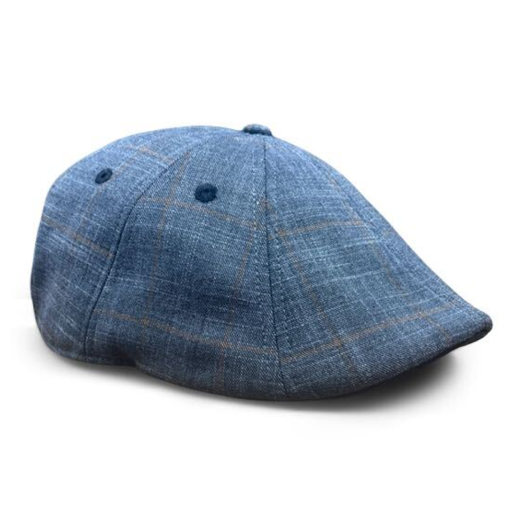 The 8-Panel Plaid Trainer Boston Scally Cap (Flat Cap) - Charcoal 