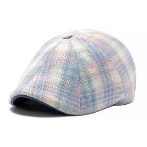 The Cottontail Boston Scally Cap - Light Blue & Lilac Plaid - alternate image 4