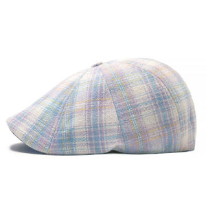 The Cottontail Boston Scally Cap - Light Blue & Lilac Plaid - alternate image 10