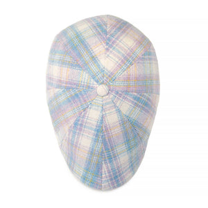 The Cottontail Boston Scally Cap - Light Blue & Lilac Plaid - alternate image 7