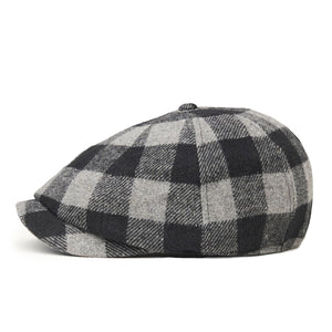 The Buffalo Insulated Baker Boy Boston Scally Cap - Black and Grey Plaid - alternate image 7