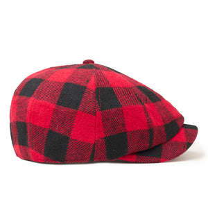 The Buffalo Insulated Baker Boy Boston Scally Cap - Red and Black Plaid - alternate image 9