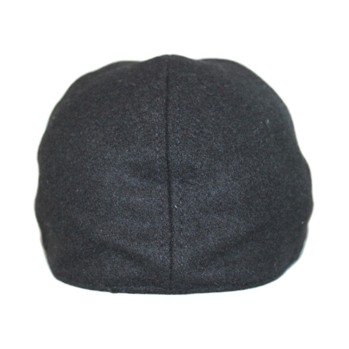 The Kenmore Boston Scally Cap (Flat Cap) - Coolidge Black & Brown Brim
