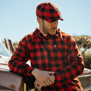 Boston Scally The Buffalo Hoodie - Red and Black Plaid - alternate image 2