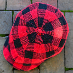 The Buffalo Insulated Baker Boy Boston Scally Cap - Red and Black Plaid - alternate image 12