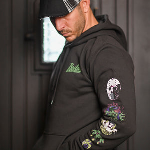 Boston Scally The Halloween Icon Hoodie - Dusk Black and Lime Green - alternate image 3