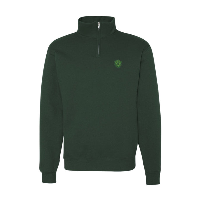 Boston Scally The Irish Rose 1/4 Zip-Up Pullover - Forest Green - featured image