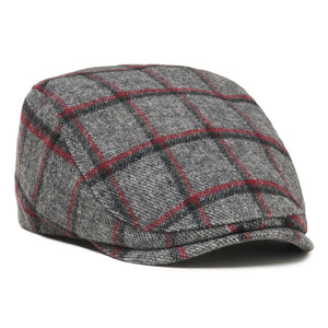 The Heritage Boston Scally Cap - Grey with Black/Red Plaid - featured image