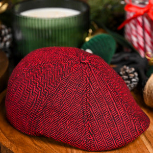 The Holiday Herringbone Peaky Boston Scally Cap - Red Herringbone - alternate image 10