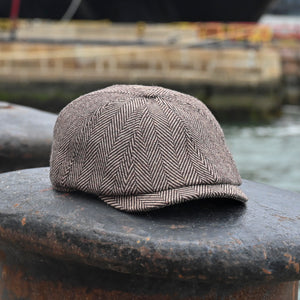 The Baker Boy Boston Scally Cap - Brown Herringbone - alternate image 9
