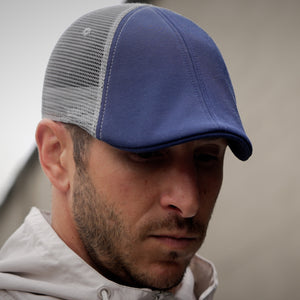 The Mesh Trucker Boston Scally Cap - Navy with Grey - alternate image 8