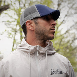 The Mesh Trucker Boston Scally Cap - Navy with Grey - alternate image 2
