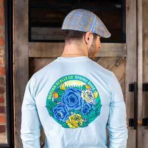 Boston Scally The Spring Rose Long Sleeve Tee T-Shirt - Light Blue - alternate image 2