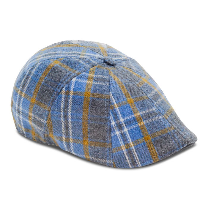 The Spring Rose Boston Scally Cap - Grey & Blue Plaid - featured image