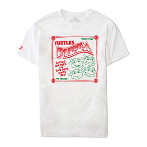 Boston Scally Teenage Mutant Ninja Turtles Pizza Box Tee T-Shirt - Mozzarella White - featured image