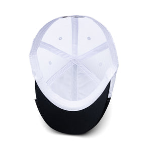 The Mesh Trucker Boston Scally Cap - Black with White - alternate image 6