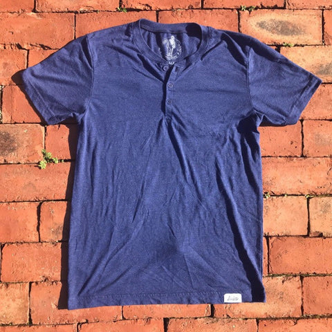 Boston Scally The Short Sleeve Henley - Blue - featured image