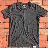 Boston Scally The Short Sleeve Henley - Charcoal - featured image