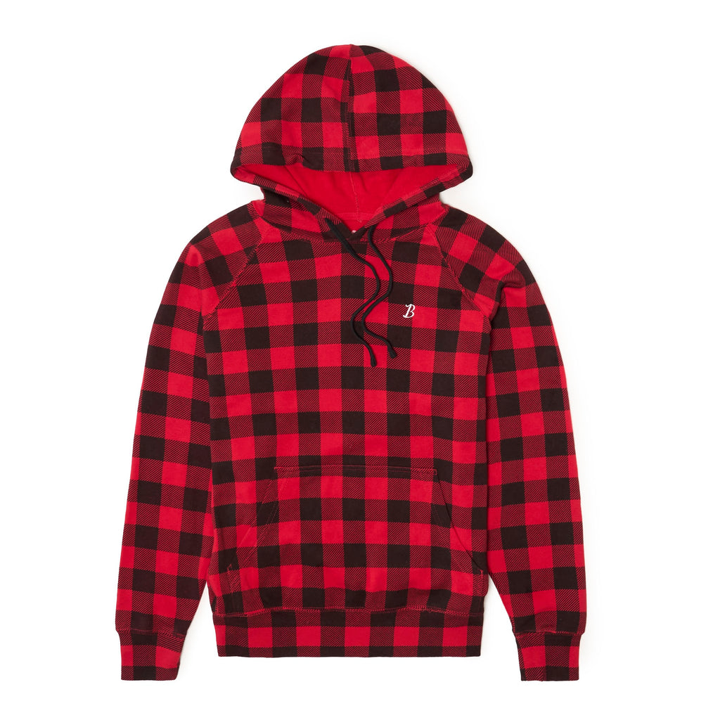 Boston Scally The Buffalo Hoodie Red and Black Plaid