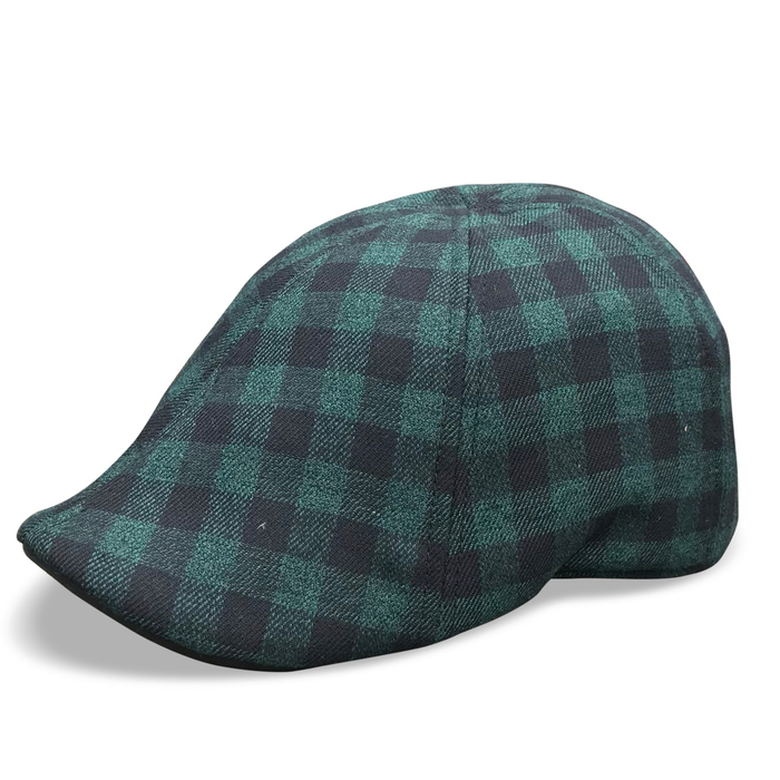 The Brogue Boston Scally Cap - Forest Green &amp;amp; Black Plaid - featured image