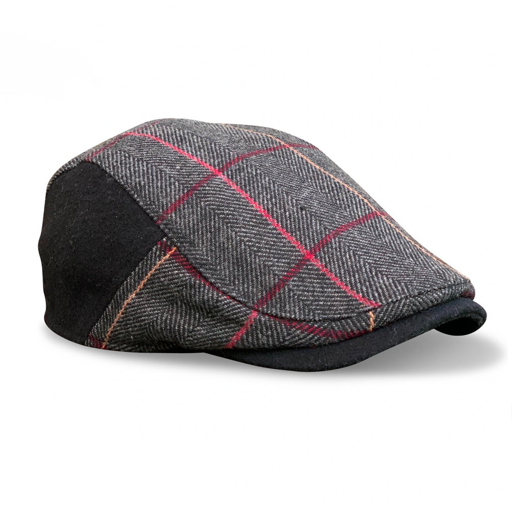 The Whiskey Boston Scally Cap (Flat Cap) Smoke Rye Plaid
