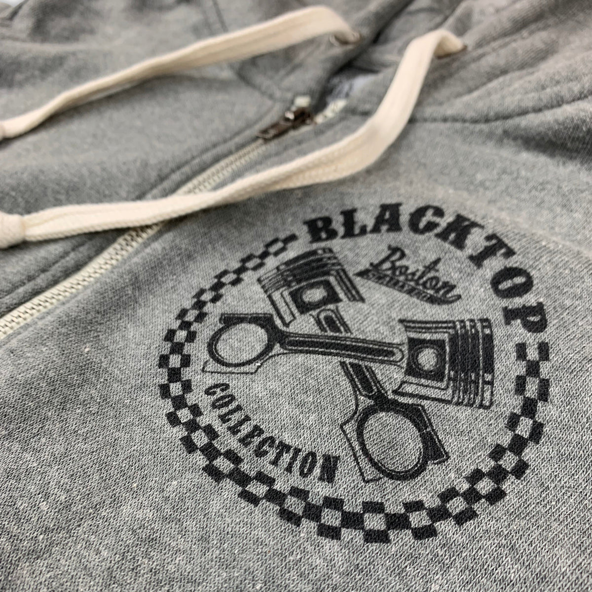 Boston Scally The Blacktop Zip-Up Hoodie - Vintage Grey