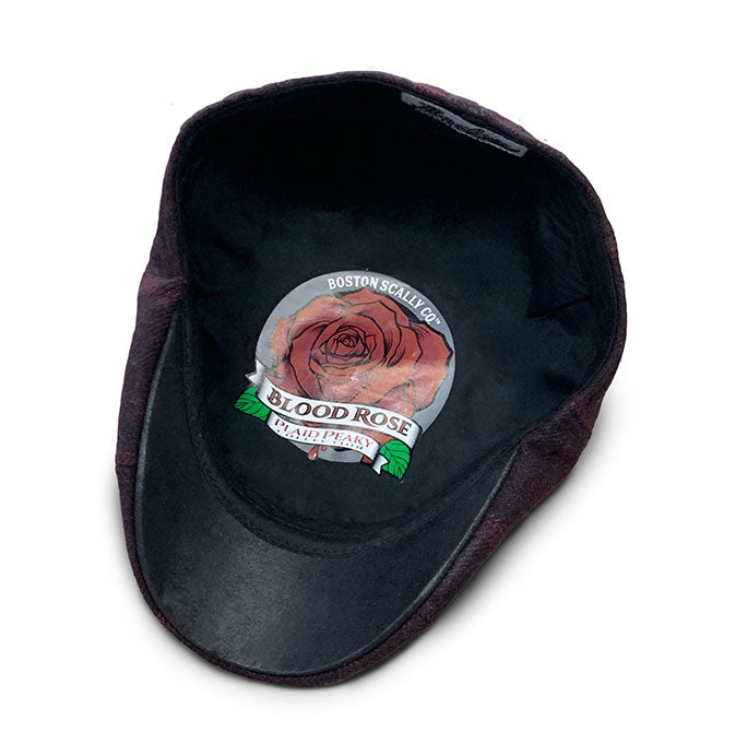 The Blood Rose Peaky Boston Scally Cap - Maroon Plaid - alternate image