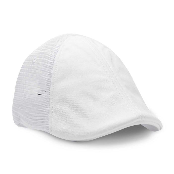 The Mesh Trucker Boston Scally Cap - White with White - featured image