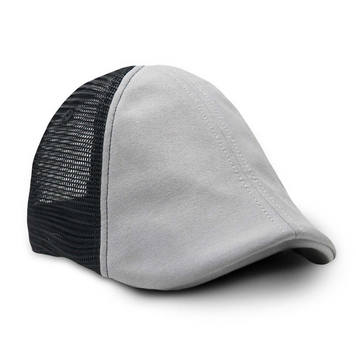 The Mesh Trucker Boston Scally Cap - Black with Grey - featured image