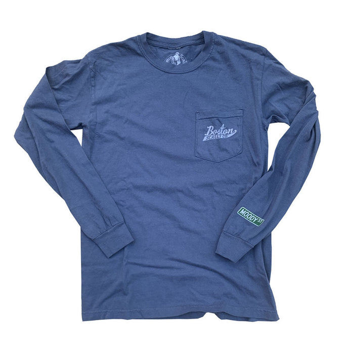 Boston Scally The Shoppers Cafe Long Sleeve Pocket-Tee - Vintage Navy - featured image