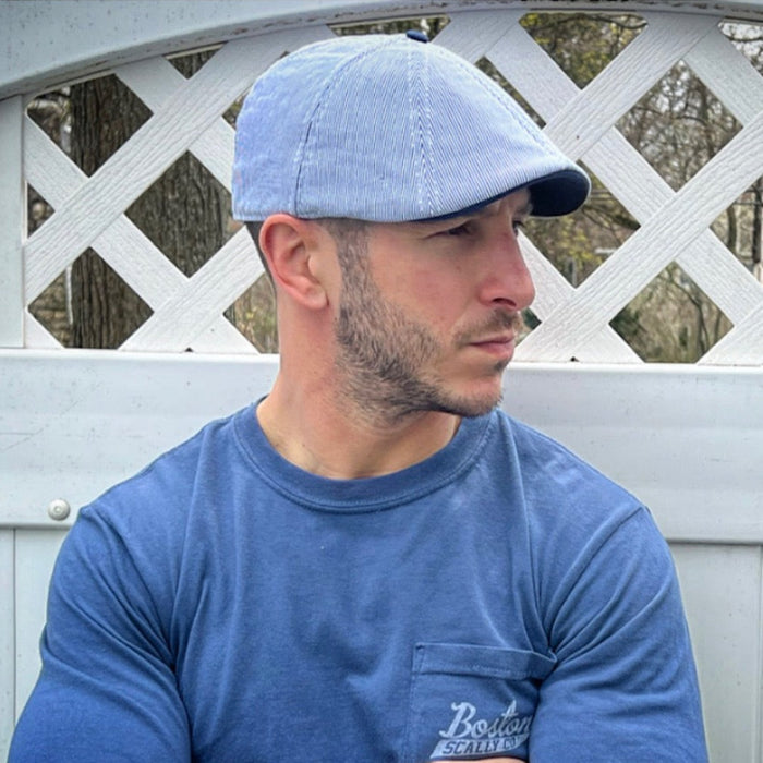 The Derby Boston Scally Cap - Blue Seersucker - alternate image