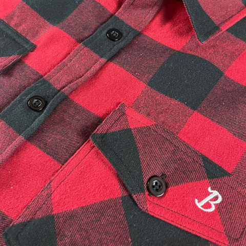 Boston Scally The Flannel - Black & Red Plaid
