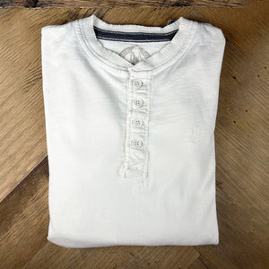Boston Scally The Long Sleeve Henley - Vintage White - featured image