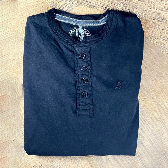 Boston Scally The Long Sleeve Henley - Vintage Black - featured image