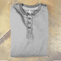 Boston Scally The Long Sleeve Henley - Heather Grey - featured image